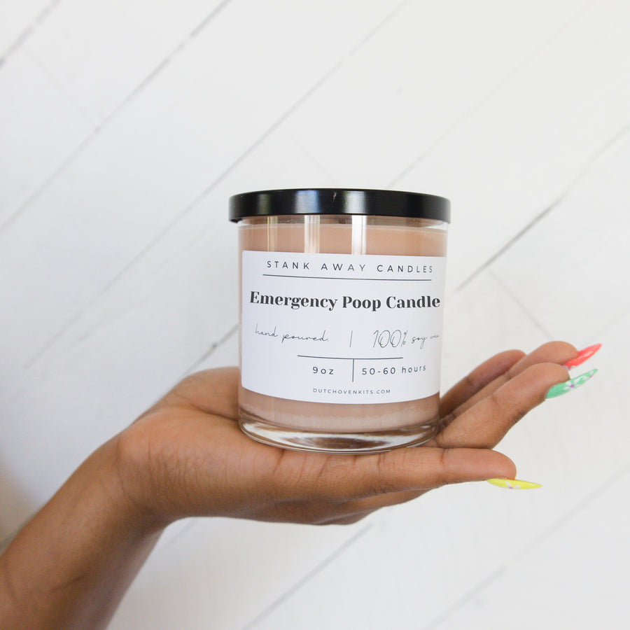 Emergency Poop Candle - Stank Away Hand Poured Soy Wax Candles