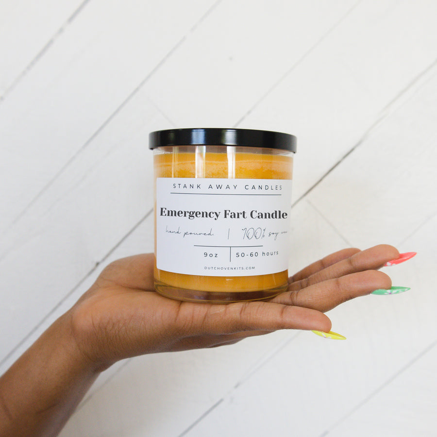 Emergency Fart Candle - Stank Away Hand Poured Soy Wax Candles